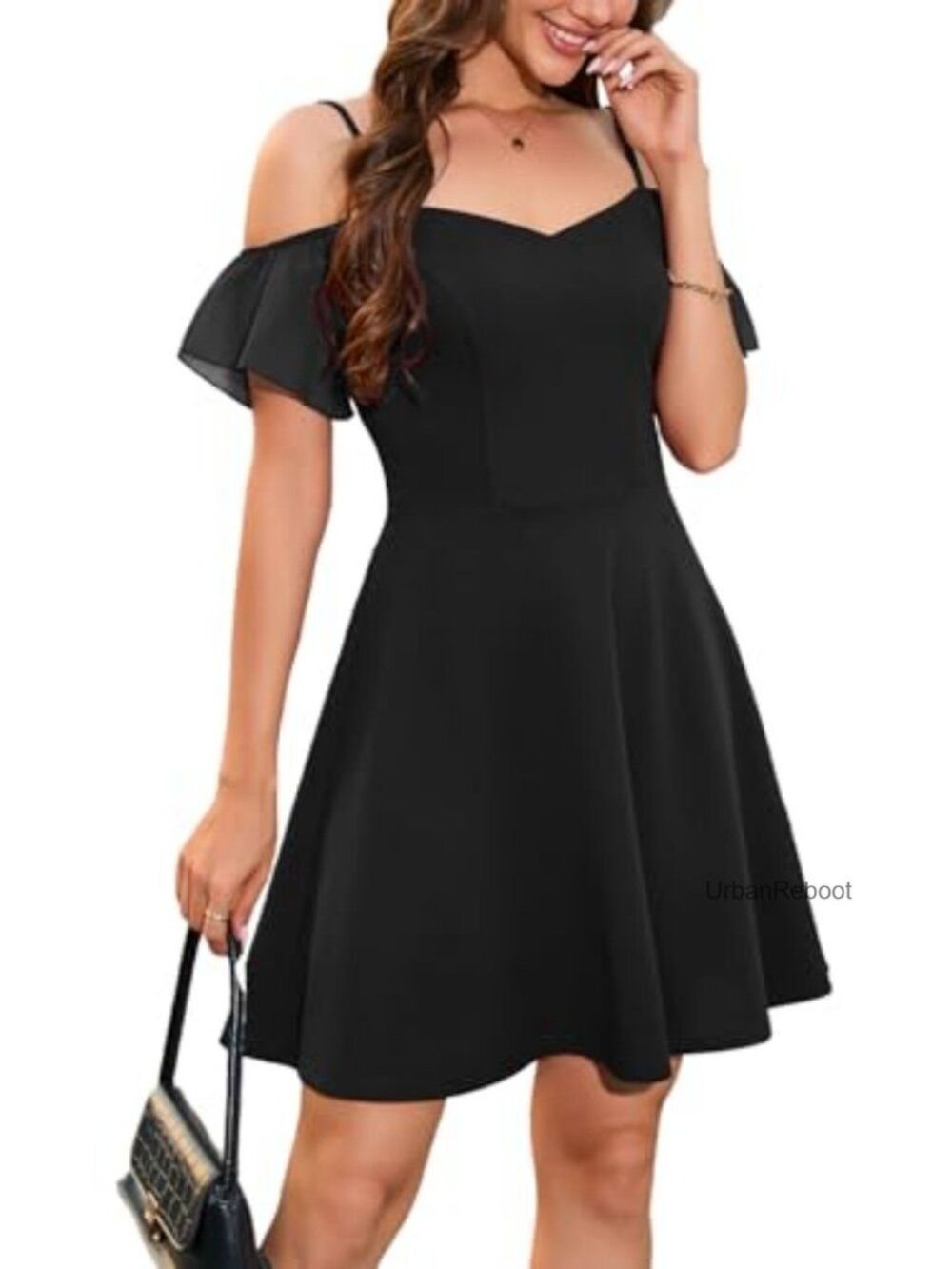 Elegant Off Shoulder Chiffon Cocktail Dress A-Line Mini
